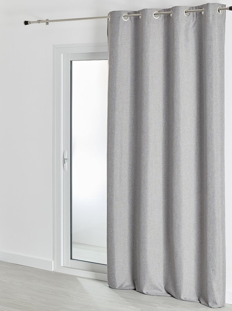 Becquet - Rideau occultant NATTE CHAMBRAY OCCULTANT THERMIQUE RIDEAU en polyester Gris Argenté - Kiabi