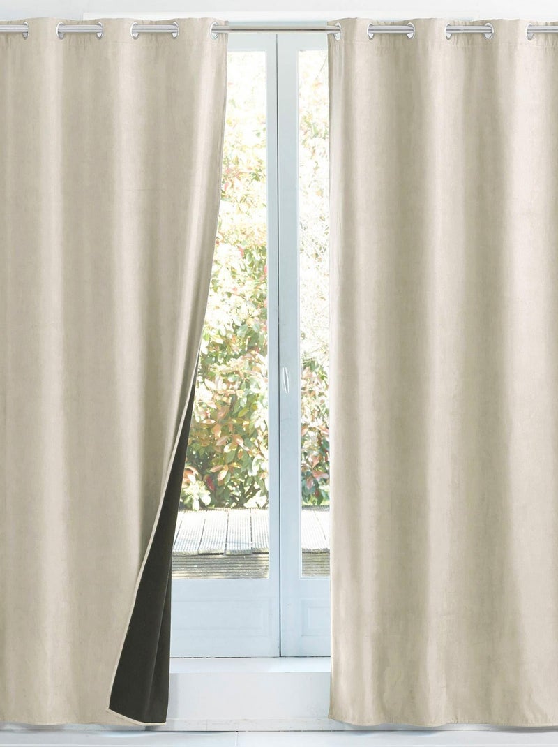 Becquet - Rideau occultant SUEDINE en polyester Beige - Kiabi