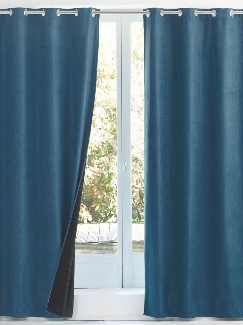 Becquet - Rideau occultant SUEDINE en polyester Bleu pétrole - Kiabi