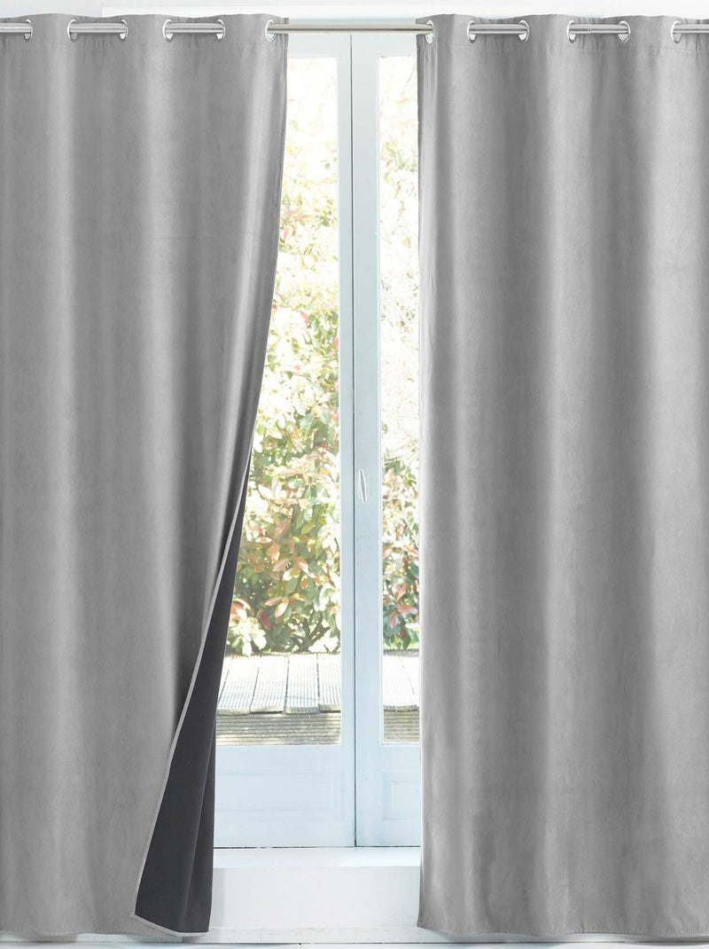 Becquet - Rideau occultant SUEDINE en polyester Gris moyen - Kiabi