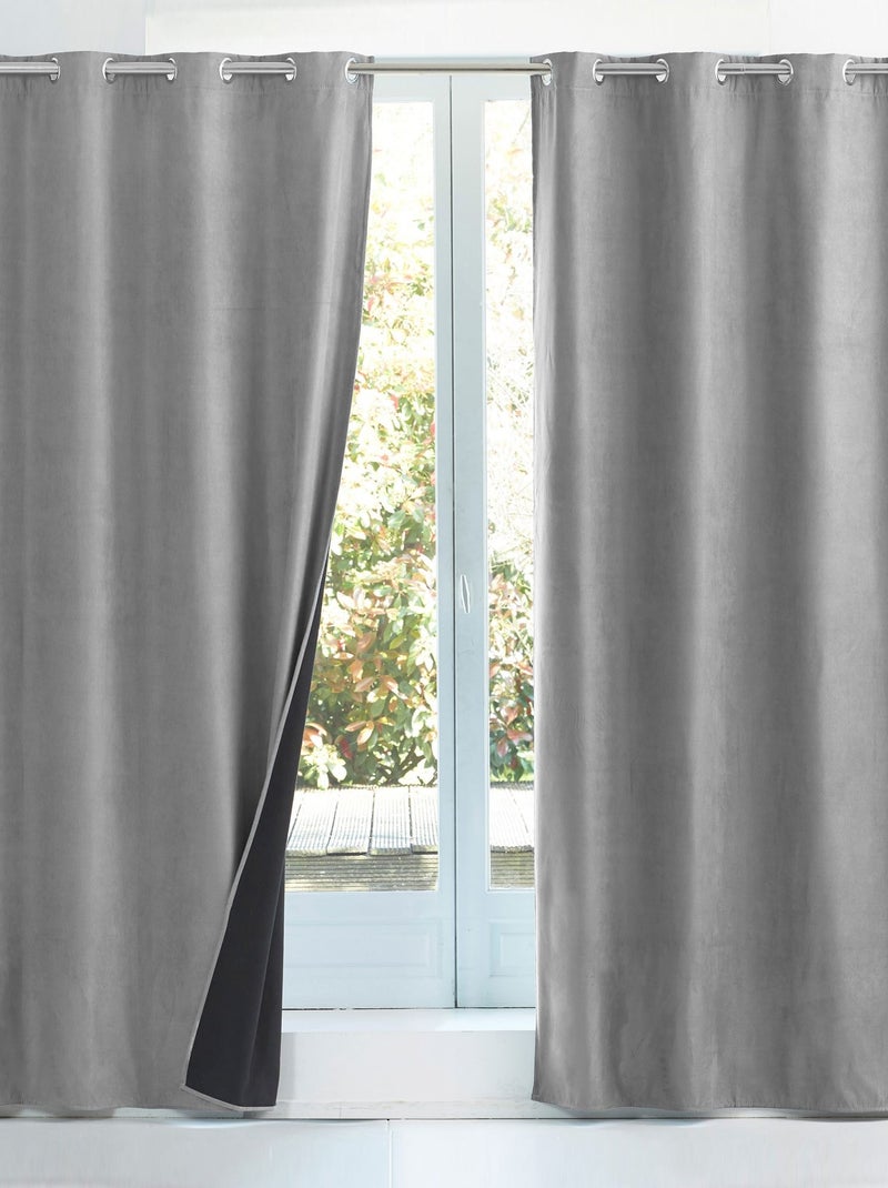 Becquet - Rideau occultant SUEDINE en polyester Gris moyen - Kiabi