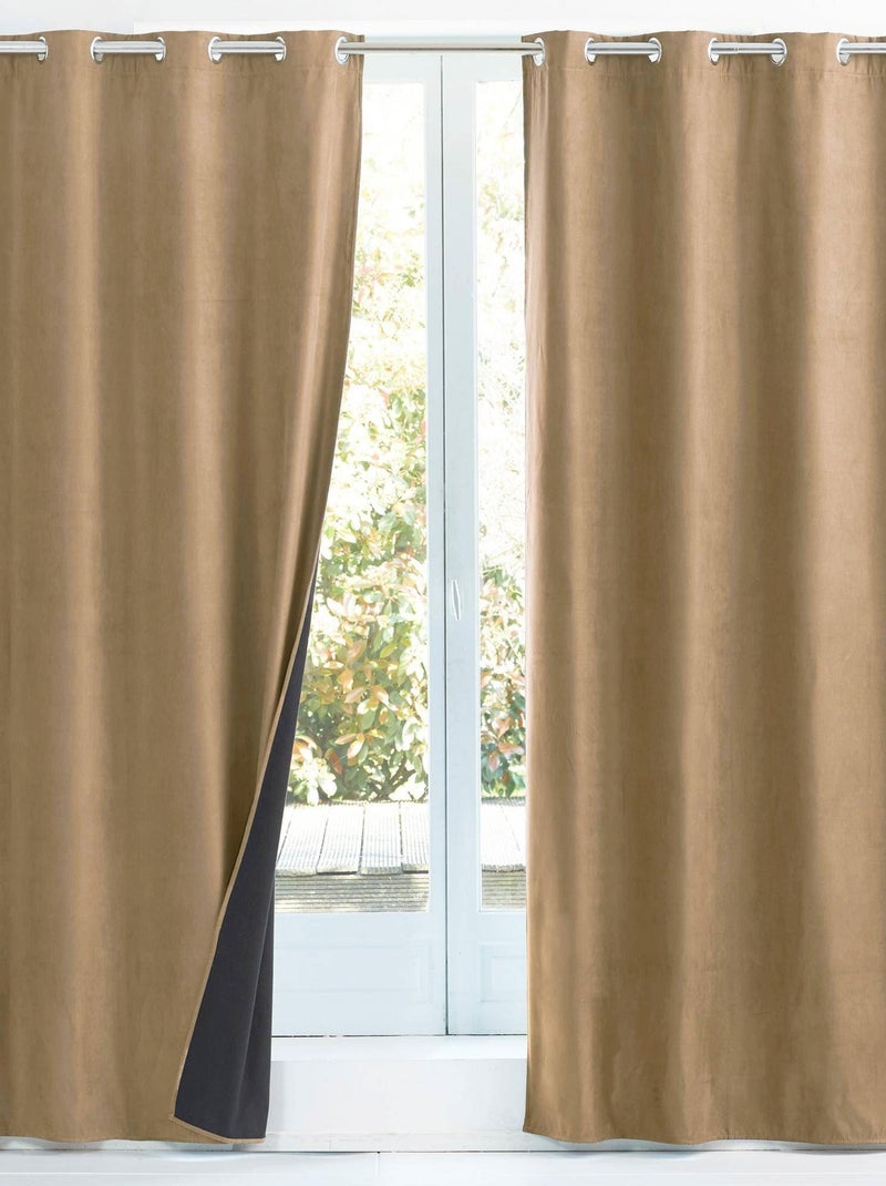 Becquet - Rideau occultant SUEDINE en polyester Taupe - Kiabi