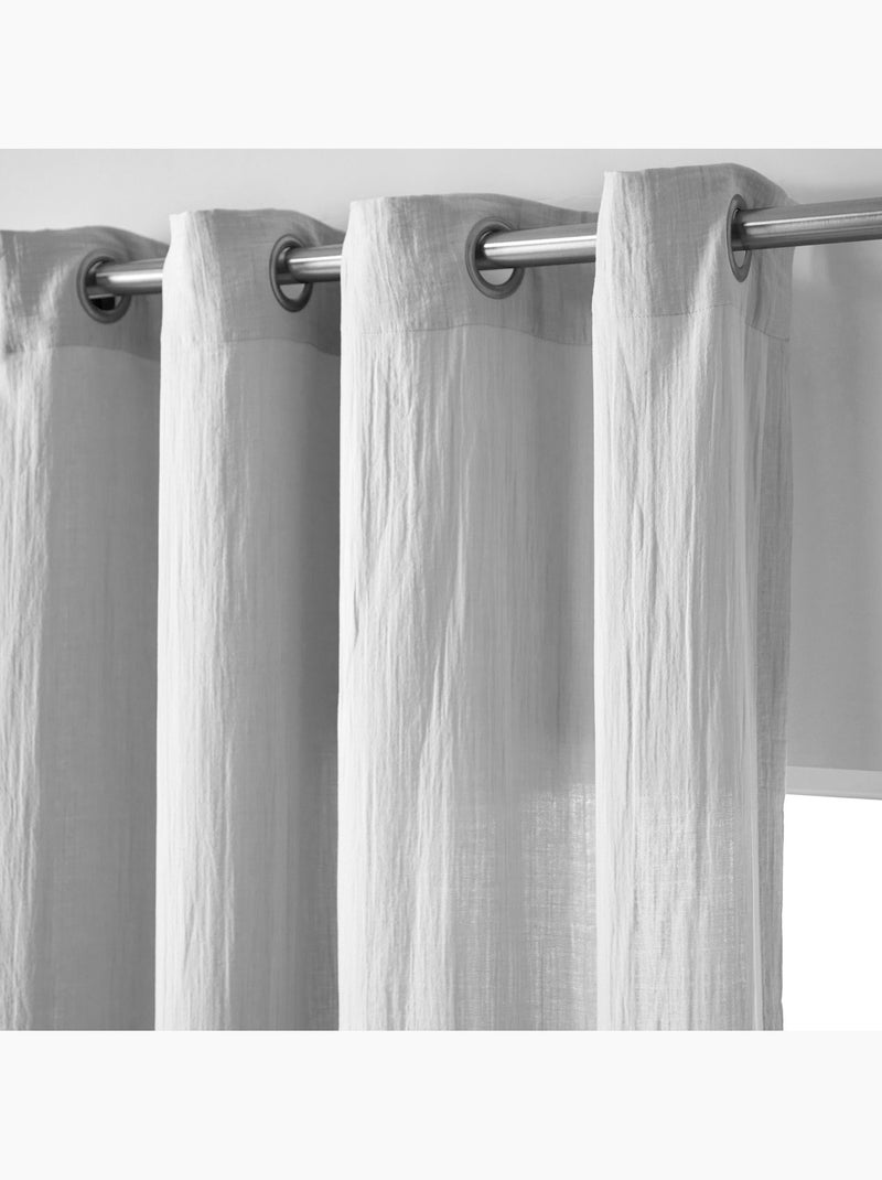 Becquet - Rideau RID.GAZE DE COTON en coton Gris nuage - Kiabi