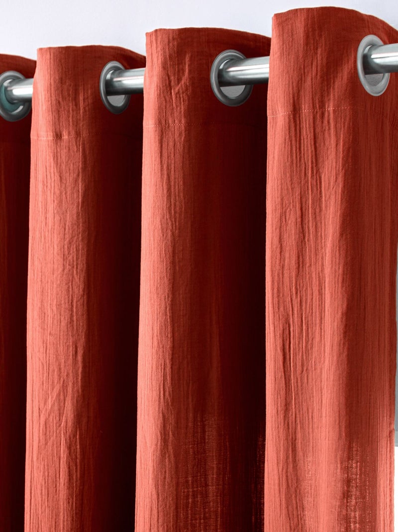 Becquet - Rideau RID.GAZE DE COTON en coton Terracotta - Kiabi
