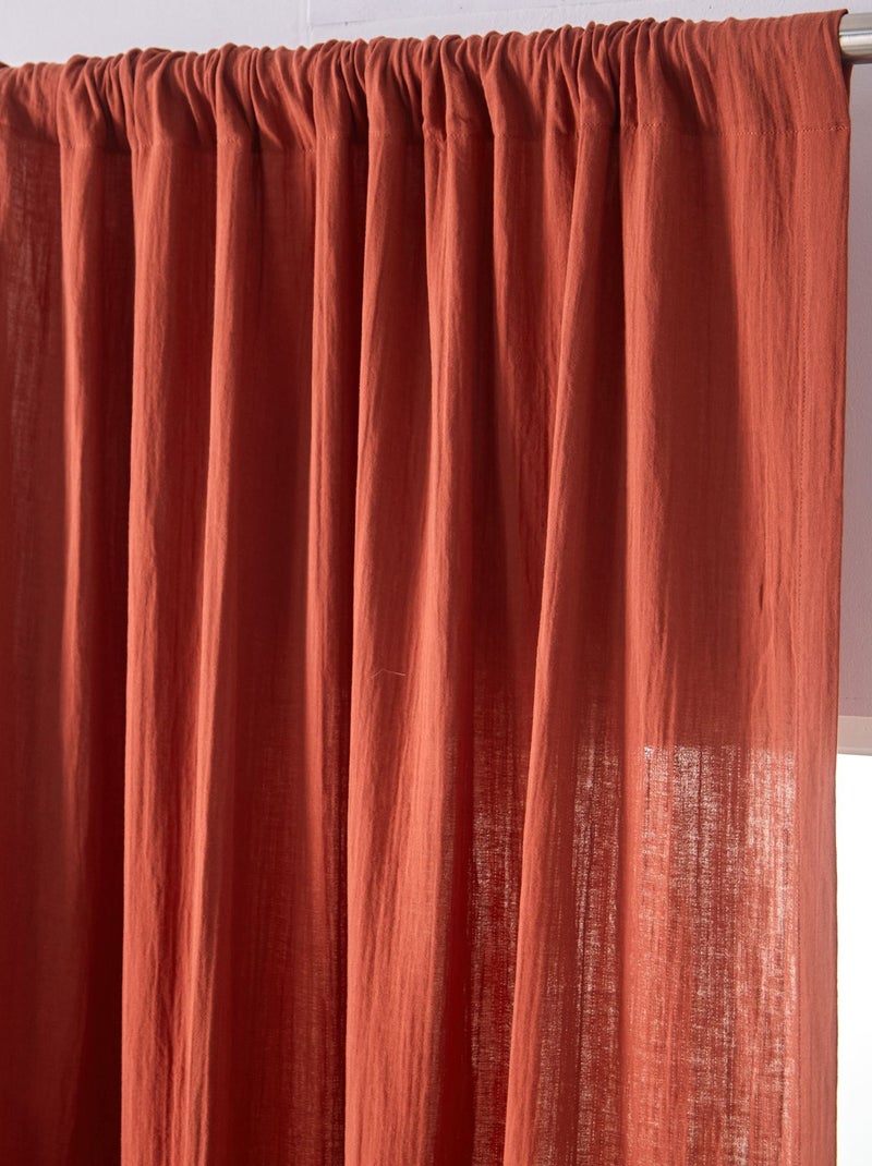 Becquet - Rideau RID.GAZE DE COTON en coton Terracotta - Kiabi