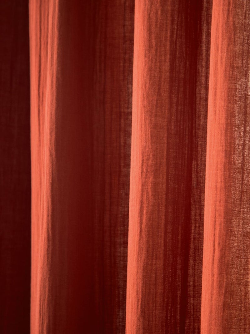 Becquet - Rideau RID.GAZE DE COTON en coton Terracotta - Kiabi