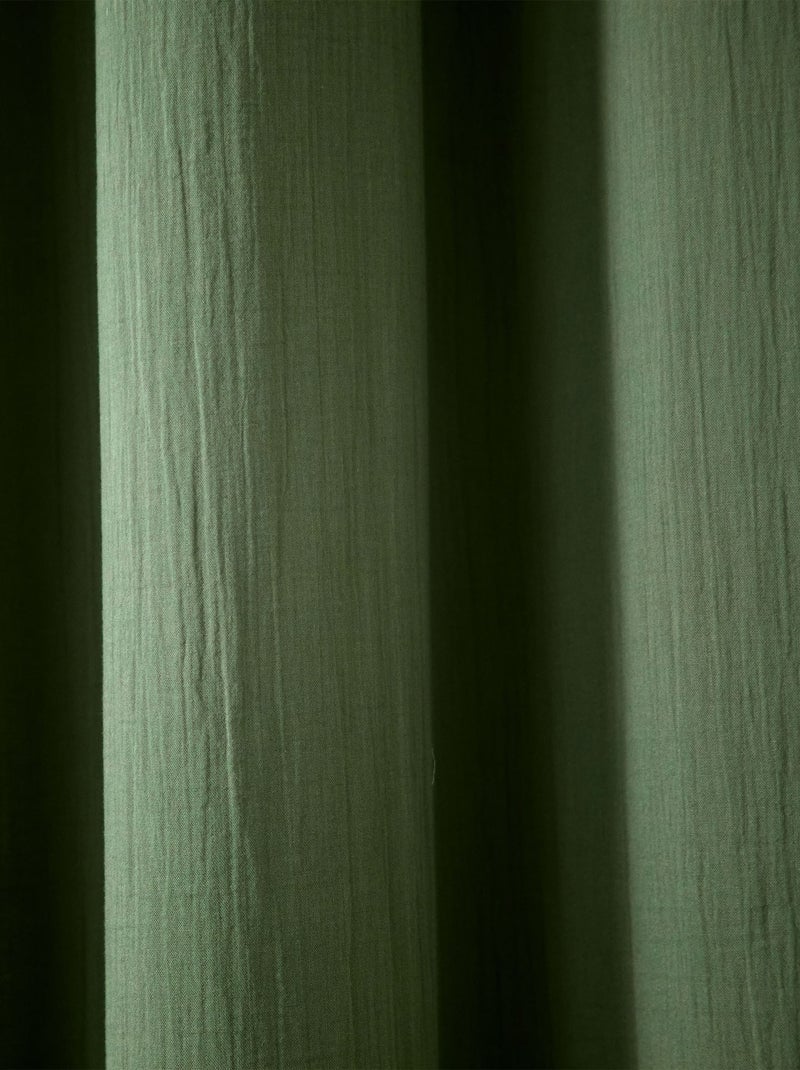 Becquet - Rideau RID.GAZE DE COTON en coton Vert kaki - Kiabi
