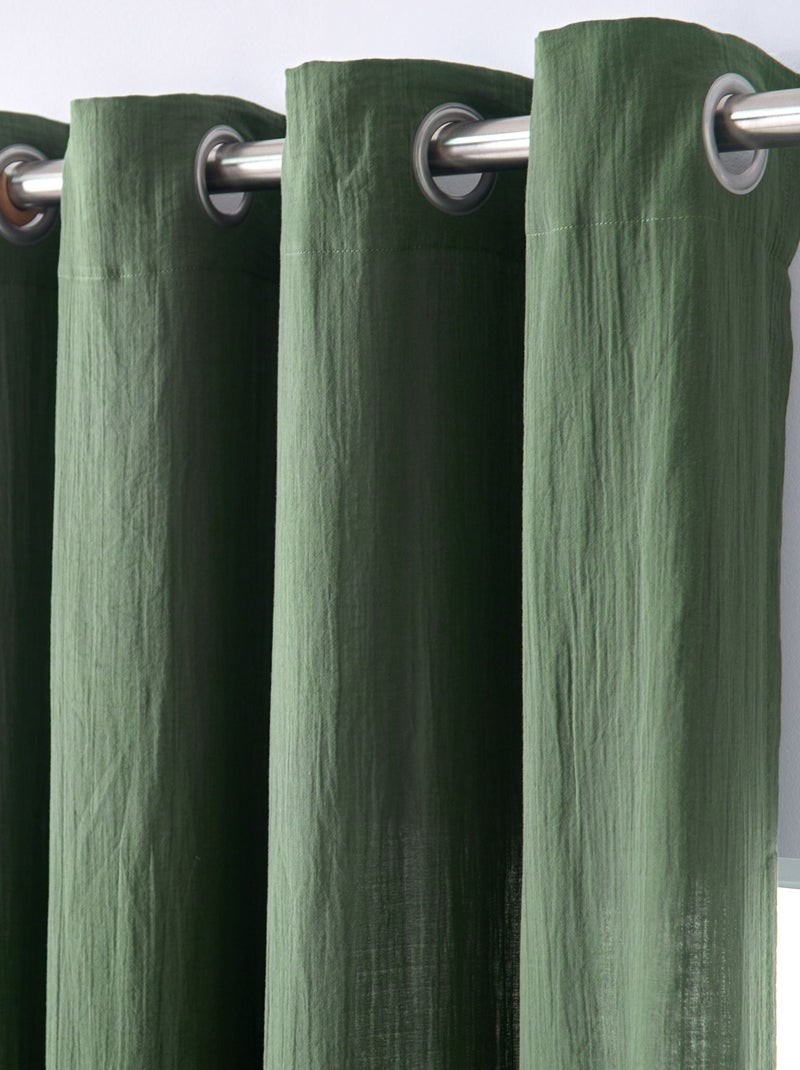 Becquet - Rideau RID.GAZE DE COTON en coton Vert kaki - Kiabi