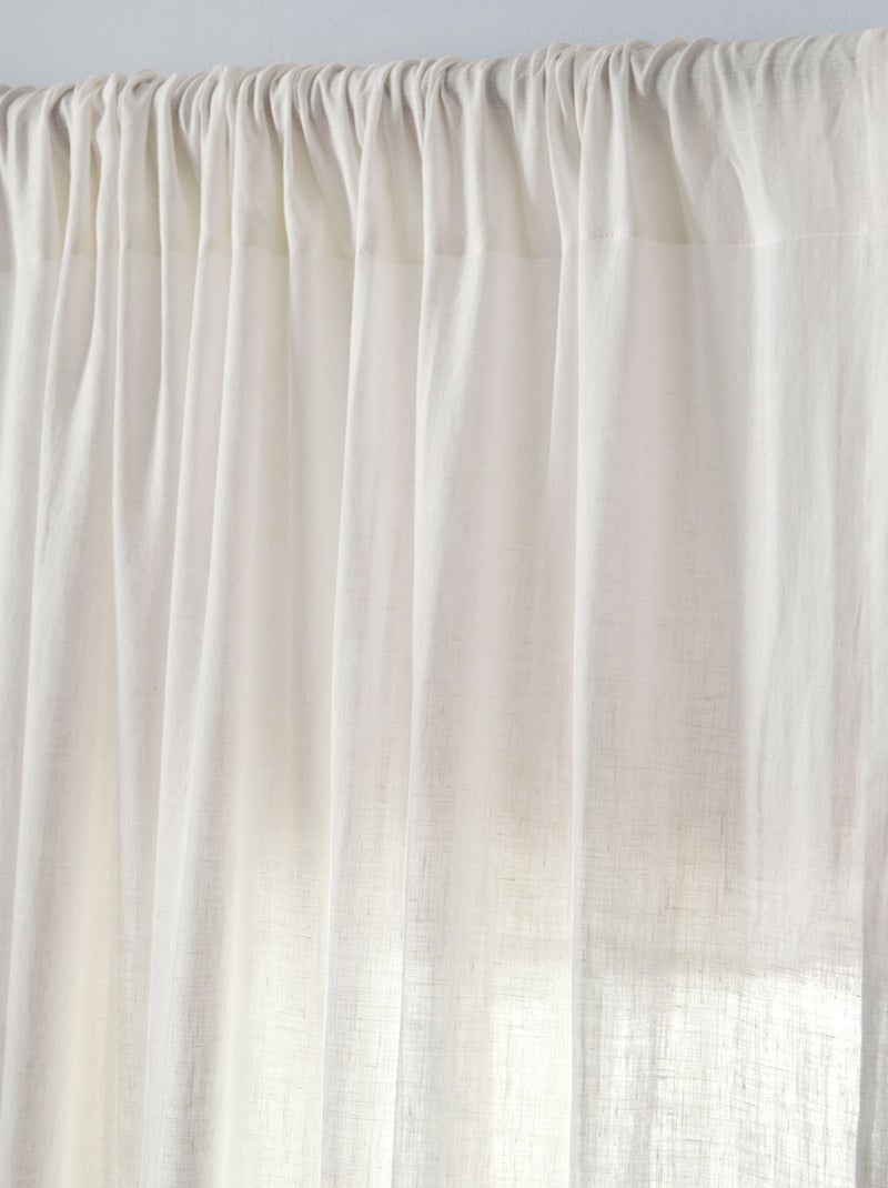 Becquet - Rideau RID.LIN LAVE PASSE TRINGLE en lin Blanc cassé - Kiabi