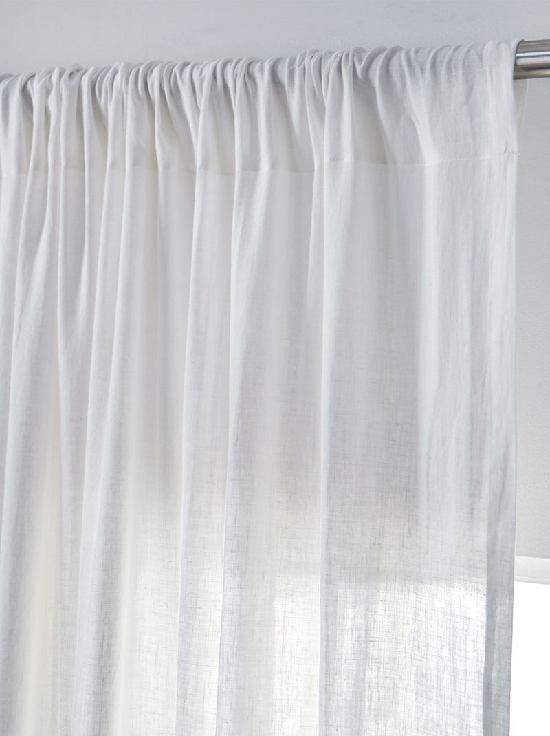 Becquet - Rideau RID.LIN LAVE PASSE TRINGLE en lin Blanc - Kiabi