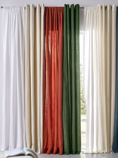 Becquet - Rideau RID.LIN LAVE PASSE TRINGLE en lin - Kiabi