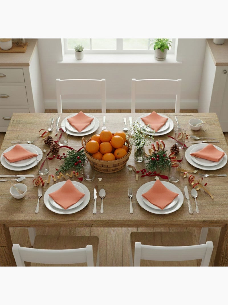 Becquet - Serviette de table LONA en coton Orange corail - Kiabi