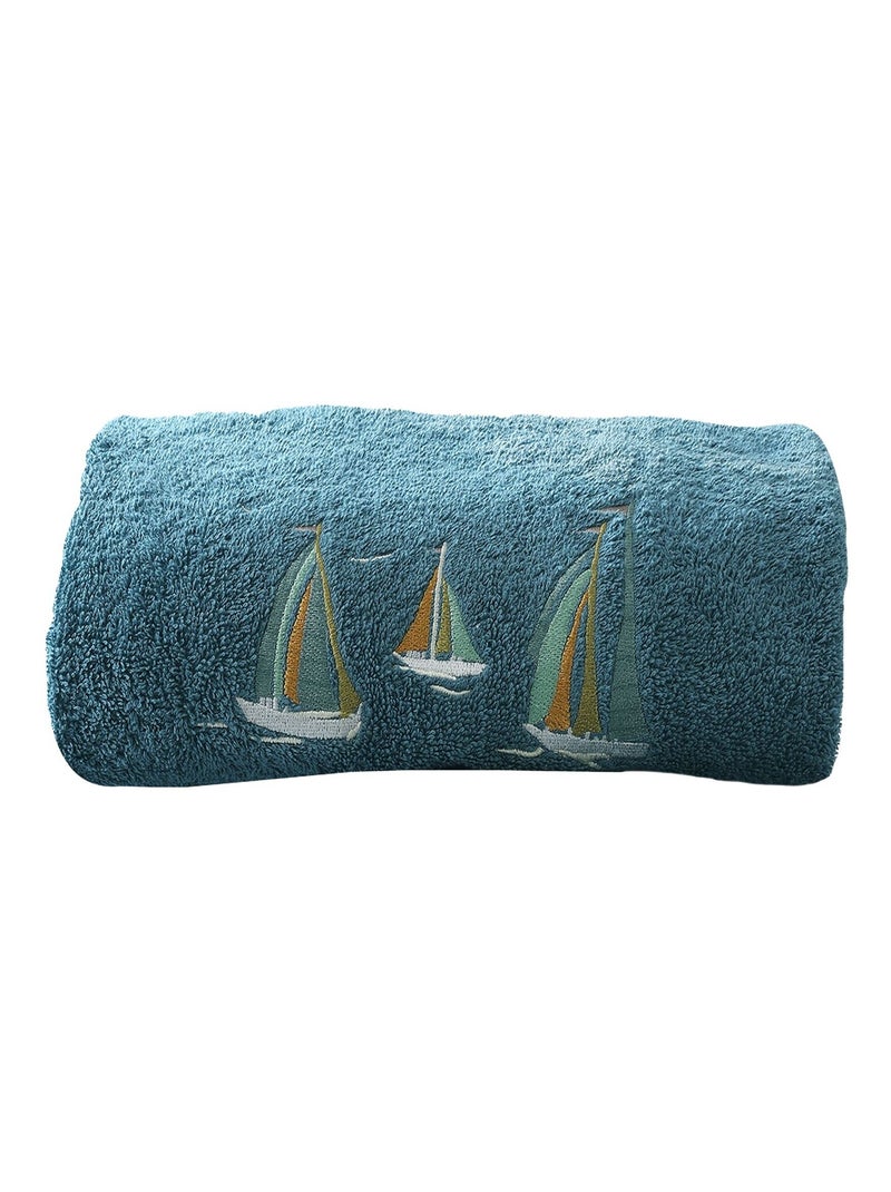 Becquet - Serviette de toilette BATEAUX en coton Bleu - Kiabi