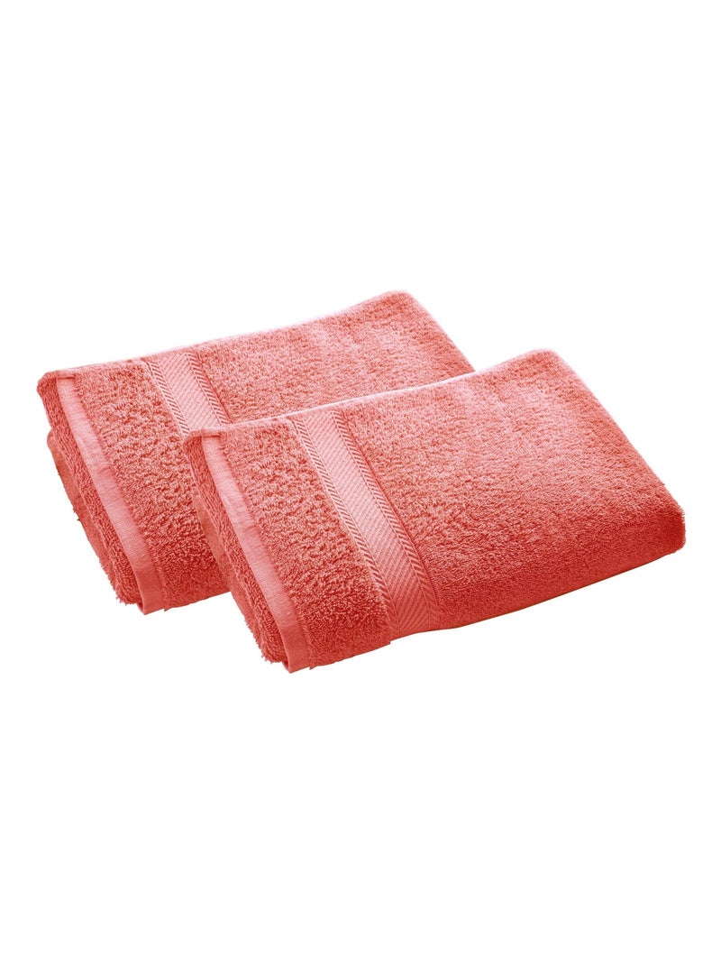 Becquet - Serviette de toilette CLAIRE en coton Rose saumon - Kiabi