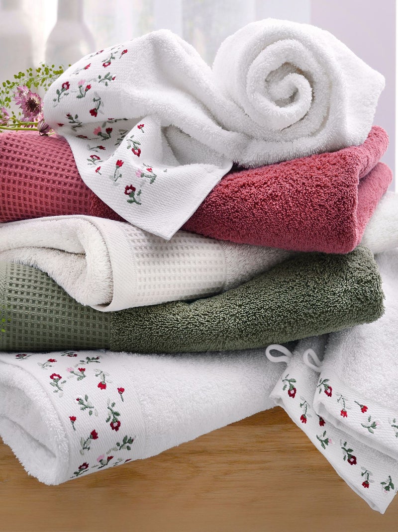 Becquet - Serviette de toilette FLORA en coton Blanc - Kiabi