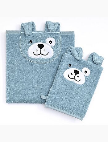 Becquet - serviette de toilette + gant animals serviette +gant perso en coton