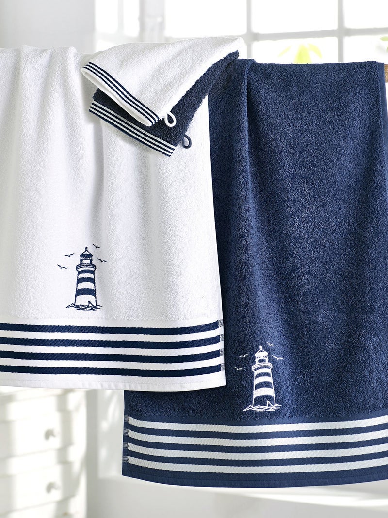 Becquet - Serviette de toilette PHARE en coton Bleu marine - Kiabi
