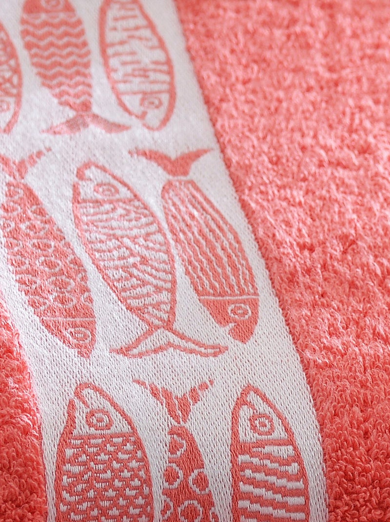 Becquet - Serviette de toilette SARDINETTE en coton Orange corail - Kiabi