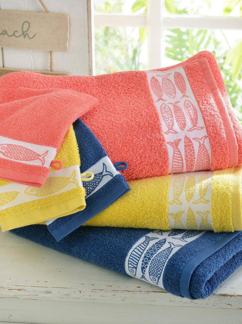 Becquet - Serviette de toilette SARDINETTE en coton Orange corail - Kiabi