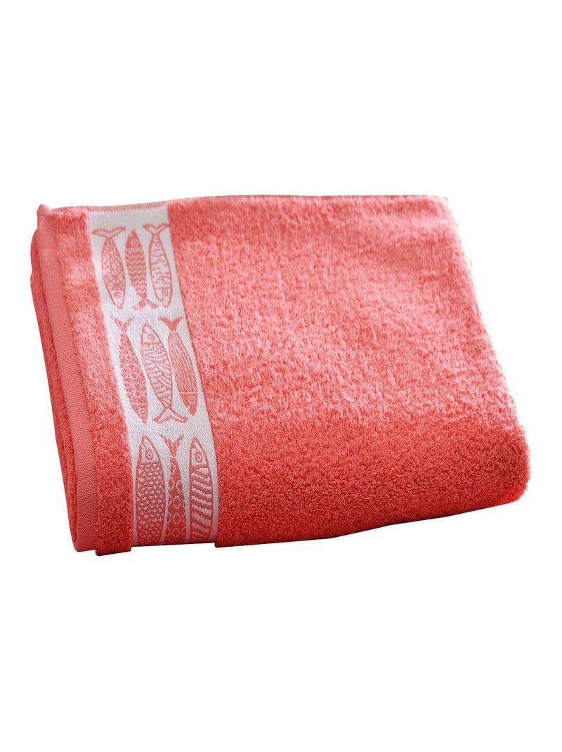 Becquet - Serviette de toilette SARDINETTE en coton Orange corail - Kiabi