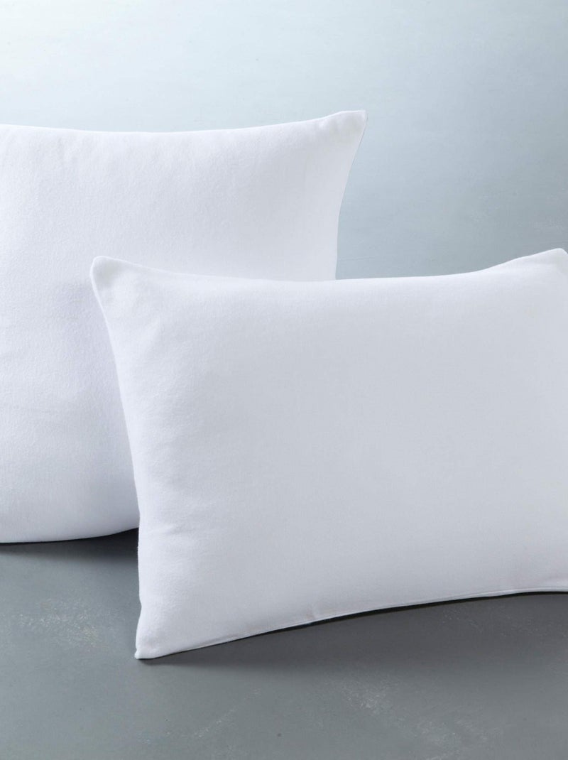 Becquet - Sous-taie oreiller MOLLETON ANTIACARIEN BI-OME LOT DE 2 SOUS TAIES en coton Blanc - Kiabi