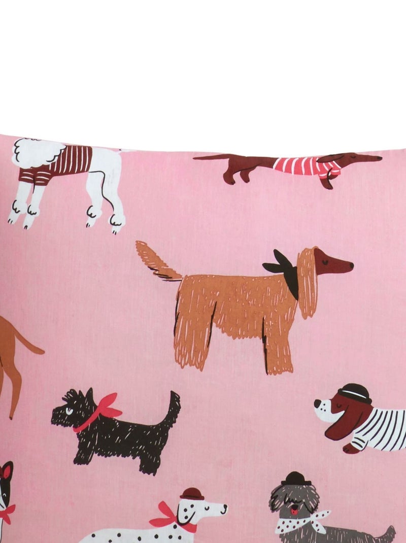Becquet - Taie sac CHIEN CHIC en coton Vieux rose - Kiabi