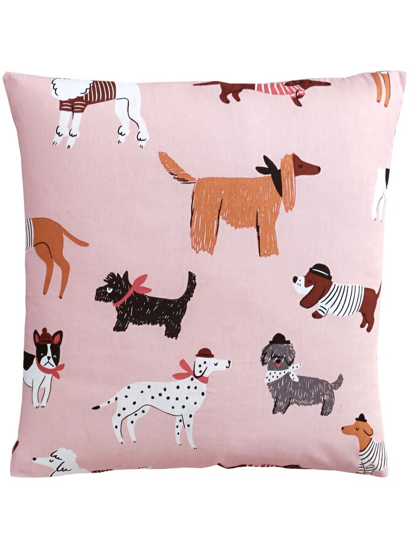 Becquet - Taie sac CHIEN CHIC en coton Vieux rose - Kiabi