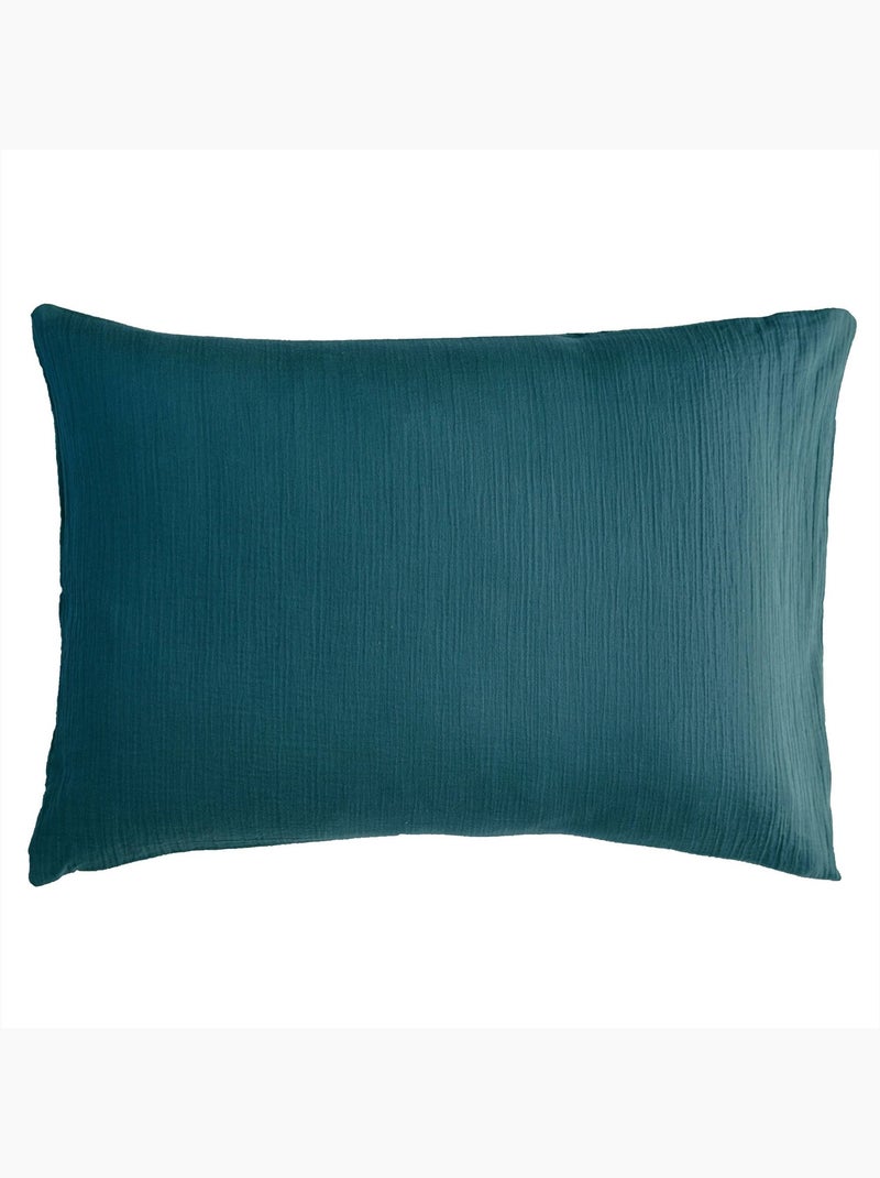 Becquet - Taie sac DOUBLE GAZE en coton Bleu canard - Kiabi