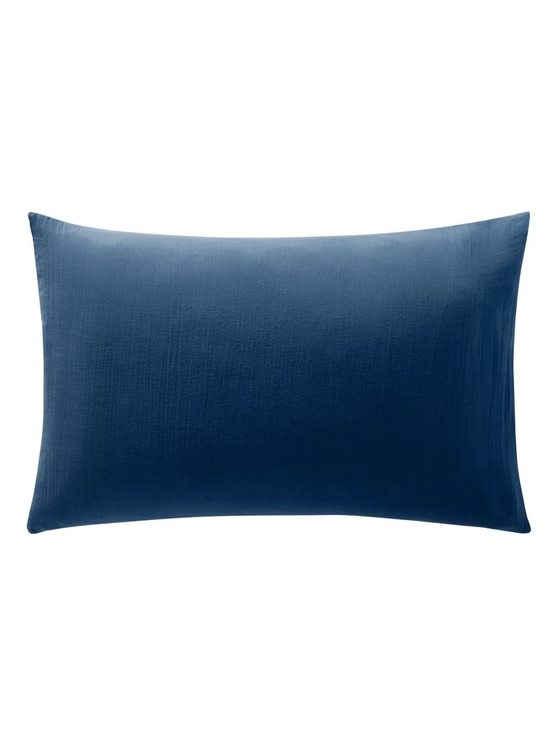 Becquet - Taie sac DOUBLE GAZE en coton Bleu denim - Kiabi