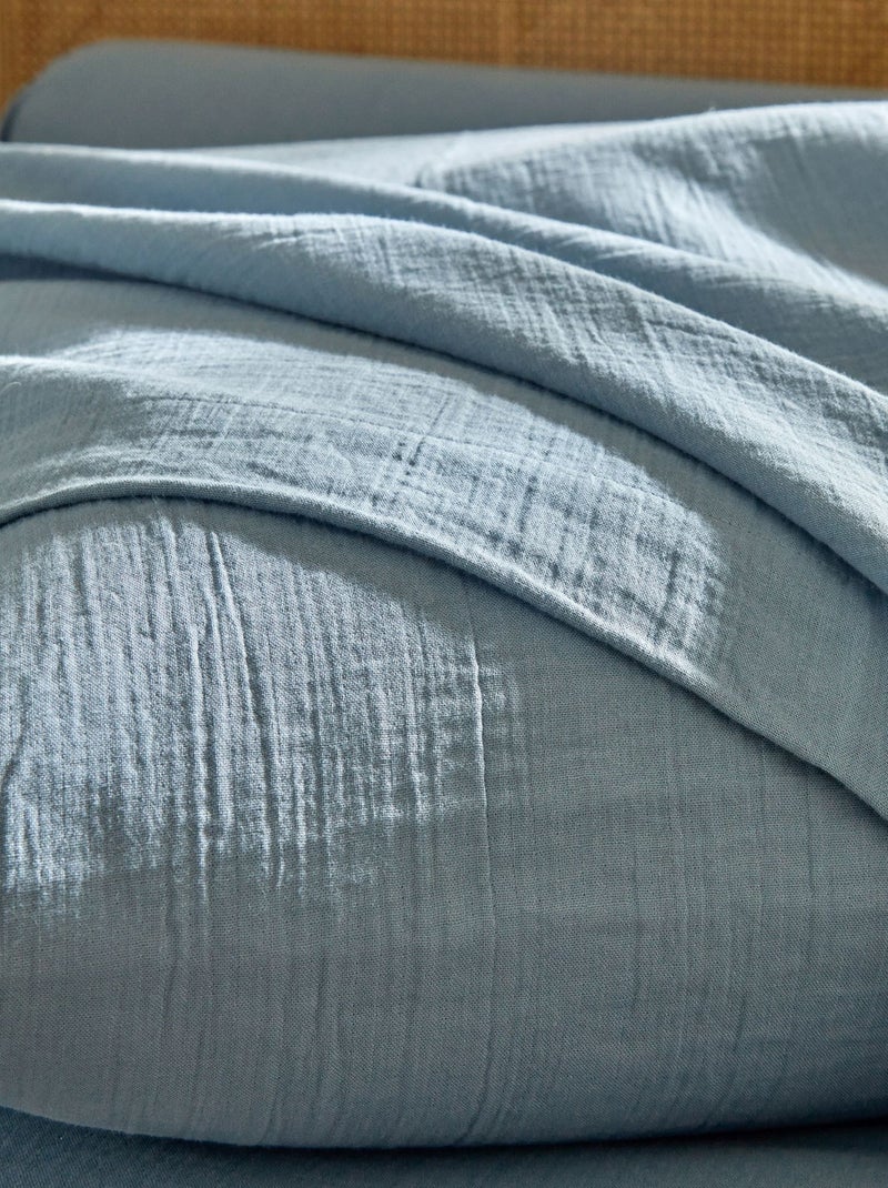 Becquet - Taie sac DOUBLE GAZE en coton Bleu - Kiabi