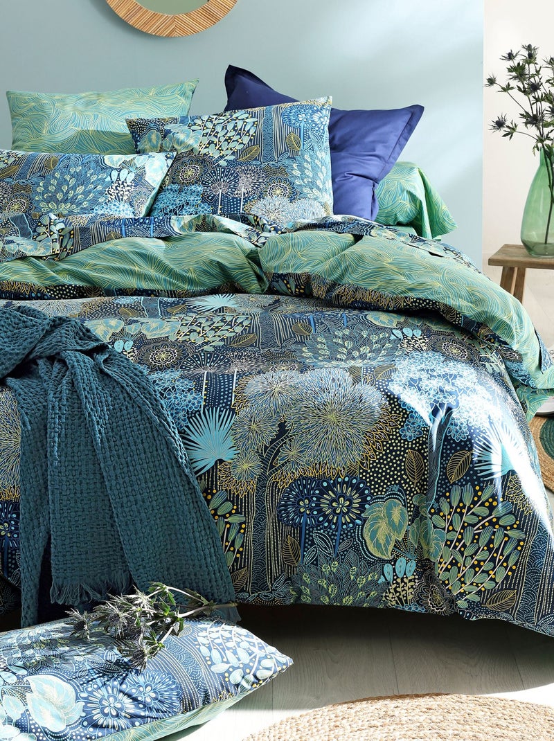 Becquet - Taie sac FORET MARINE en coton Bleu Vert - Kiabi
