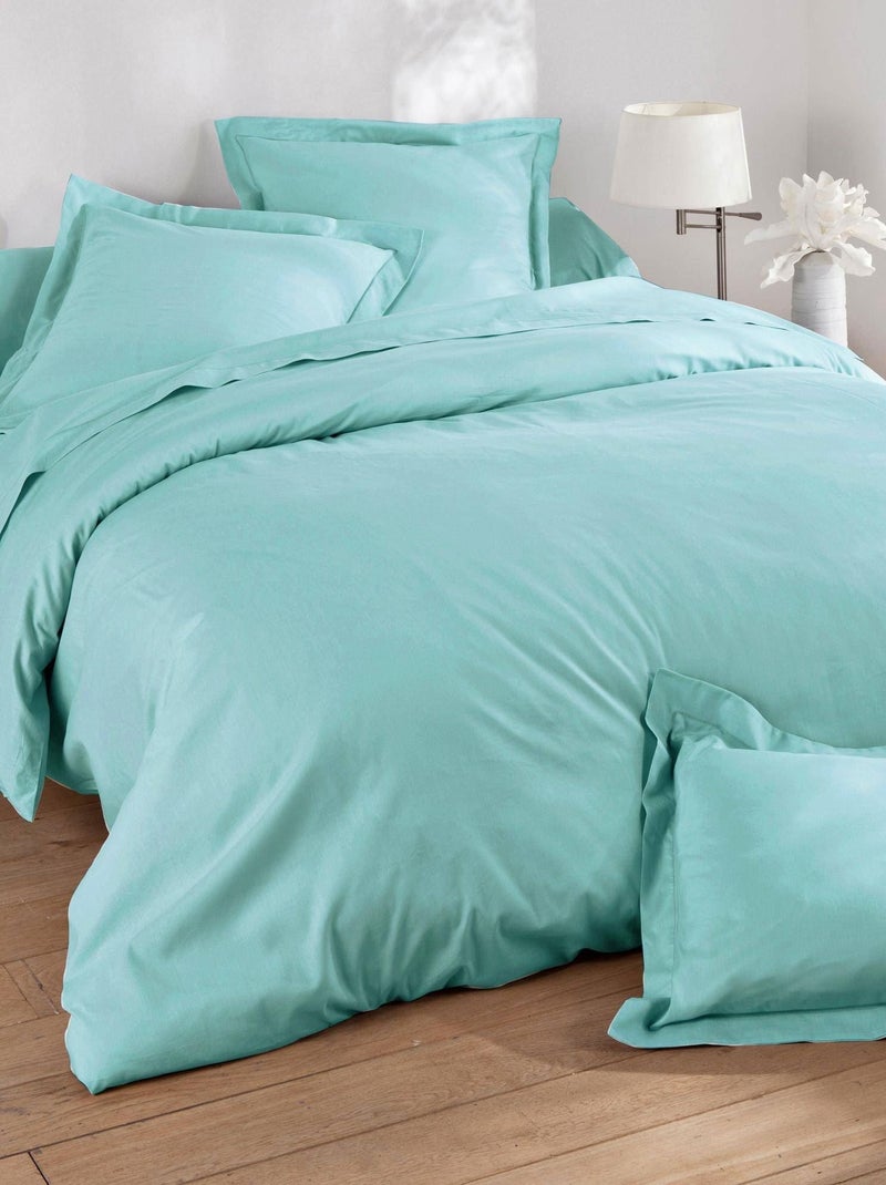 Becquet - Taie sac Gamme unie lin prélavé en lin Bleu turquoise - Kiabi