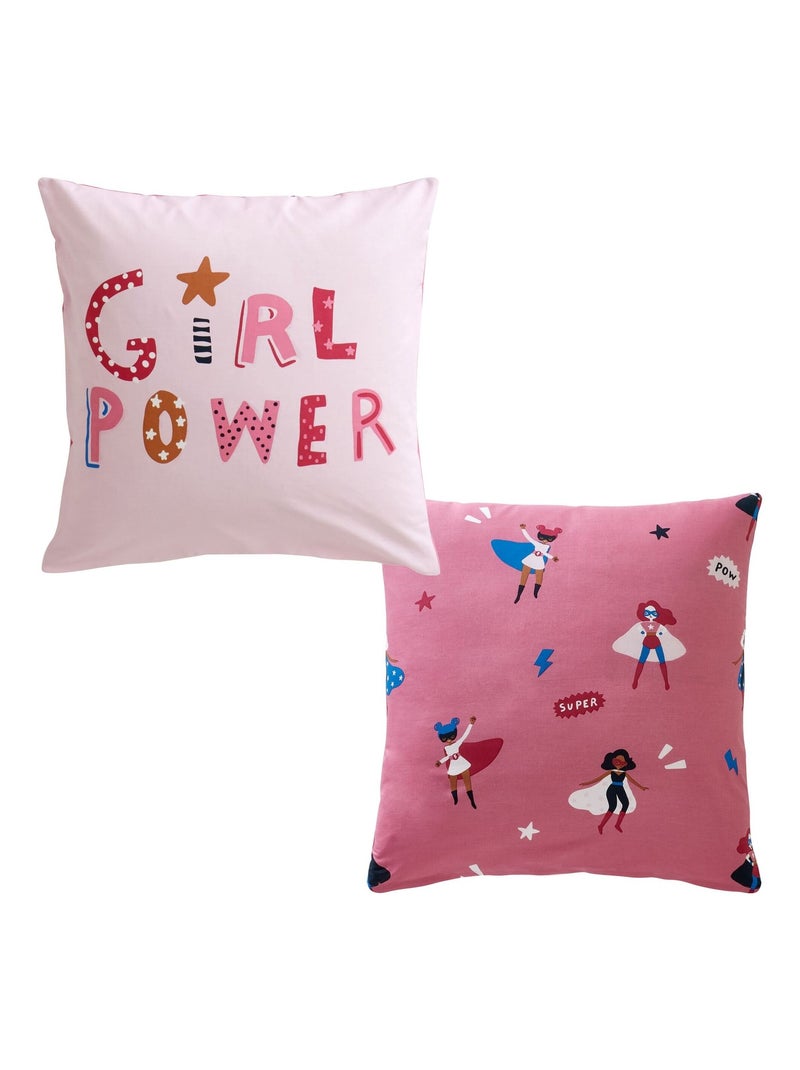 Becquet - Taie sac GIRL POWER en coton Rose - Kiabi