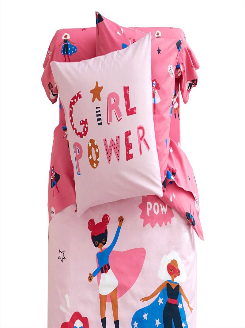 Becquet - Taie sac GIRL POWER en coton Rose - Kiabi