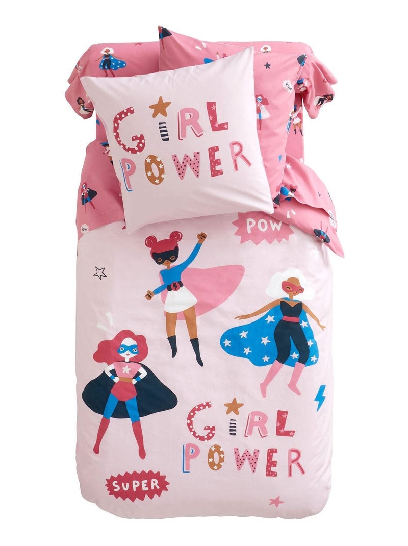 Becquet - Taie sac GIRL POWER en coton Rose - Kiabi