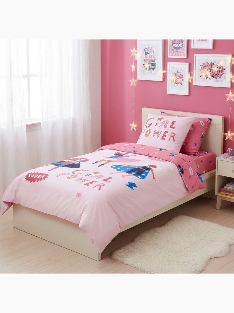 Becquet - Taie sac GIRL POWER en coton Rose - Kiabi