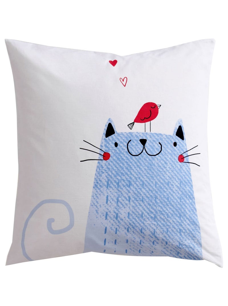 Becquet - Taie sac MATOU en coton Bleu - Kiabi