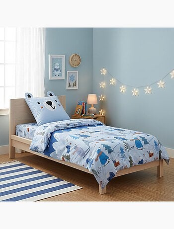 Becquet - Taie sac OURS BLEU en coton