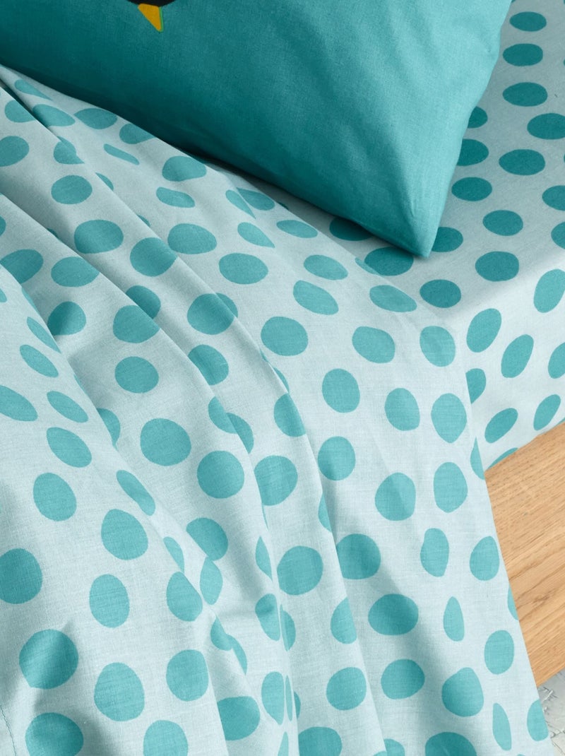 Becquet - Taie sac PETIT MONDE en coton Bleu gris - Kiabi