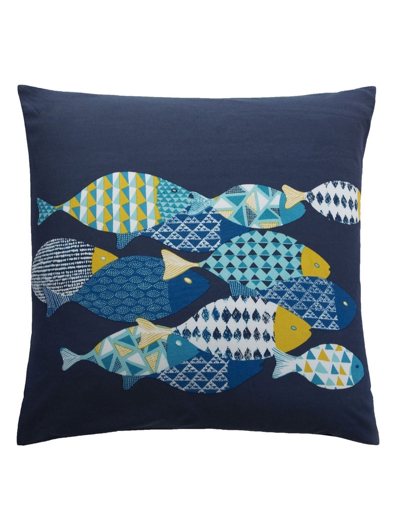 Becquet - Taie sac POISSONS en coton Bleu - Kiabi