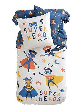 Becquet - Taie sac SUPER HEROS en coton