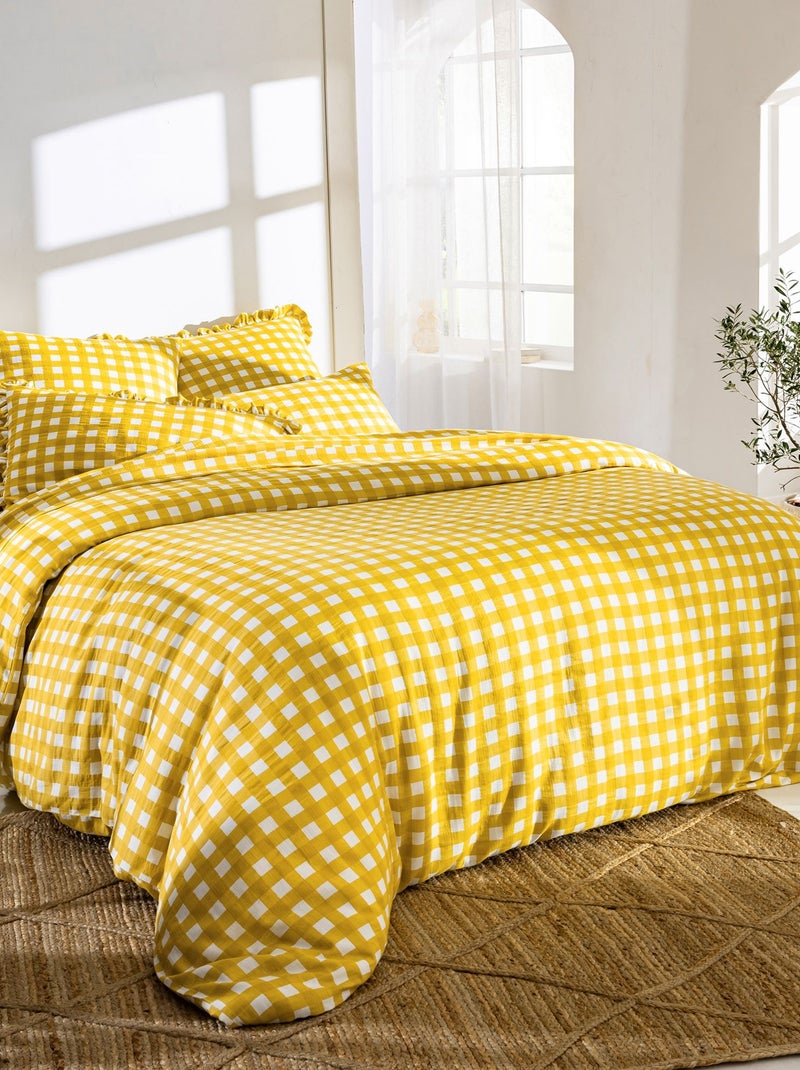 Becquet - Taie sac VICHY en coton Jaune - Kiabi