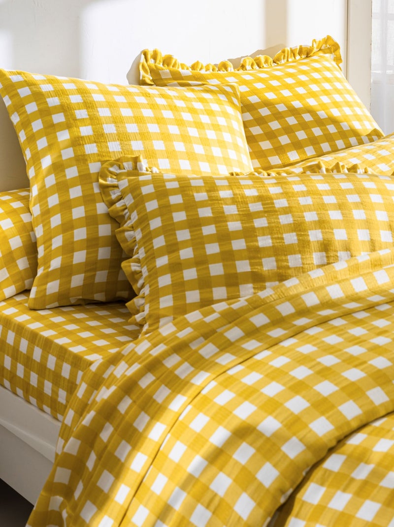 Becquet - Taie sac VICHY en coton Jaune - Kiabi