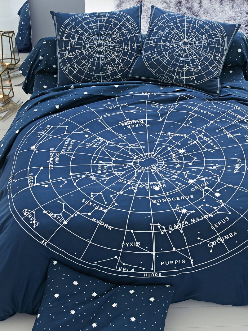 Becquet - Taie traversin CONSTELLATION en coton Bleu marine - Kiabi