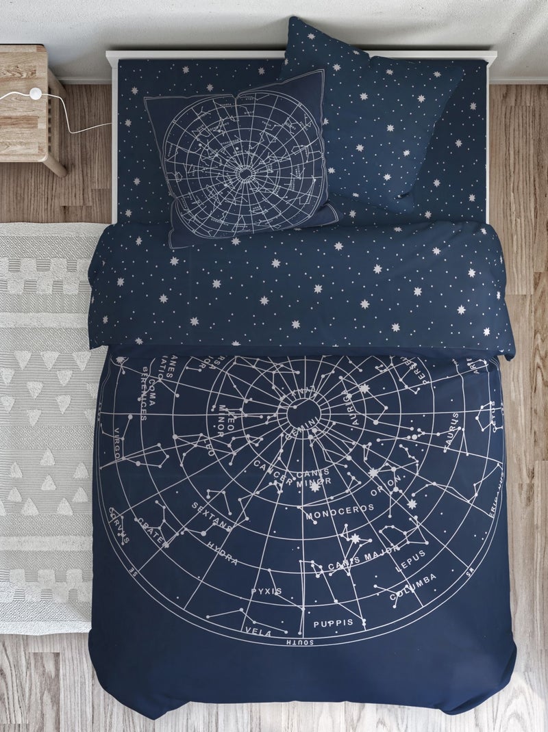 Becquet - Taie traversin CONSTELLATION en coton Bleu marine - Kiabi