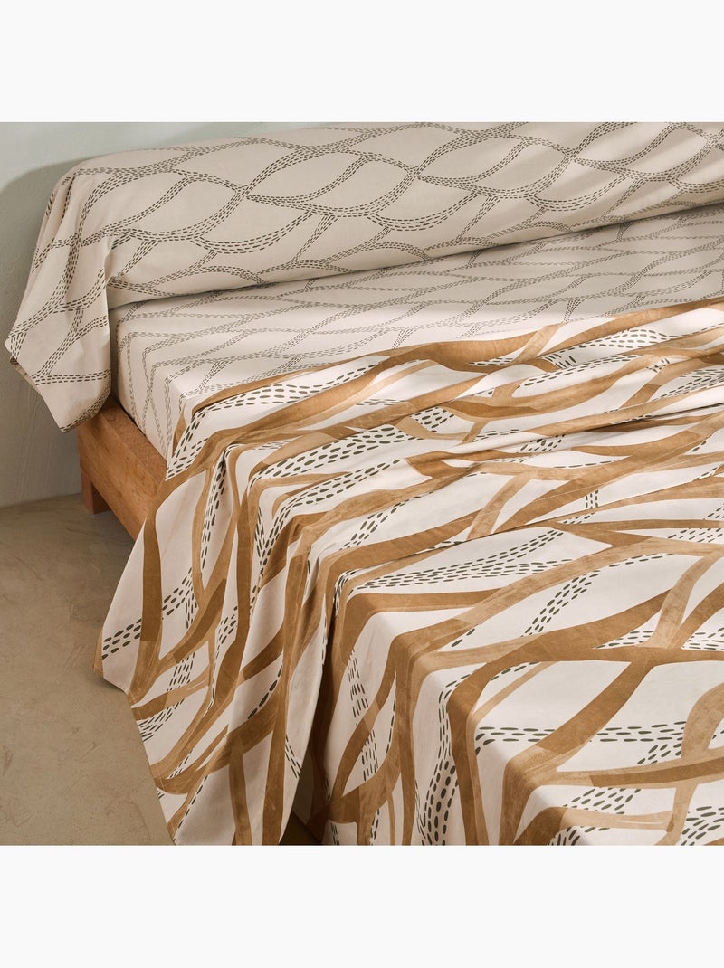 Becquet - Taie traversin DÉSERTIQUE en coton Beige - Kiabi