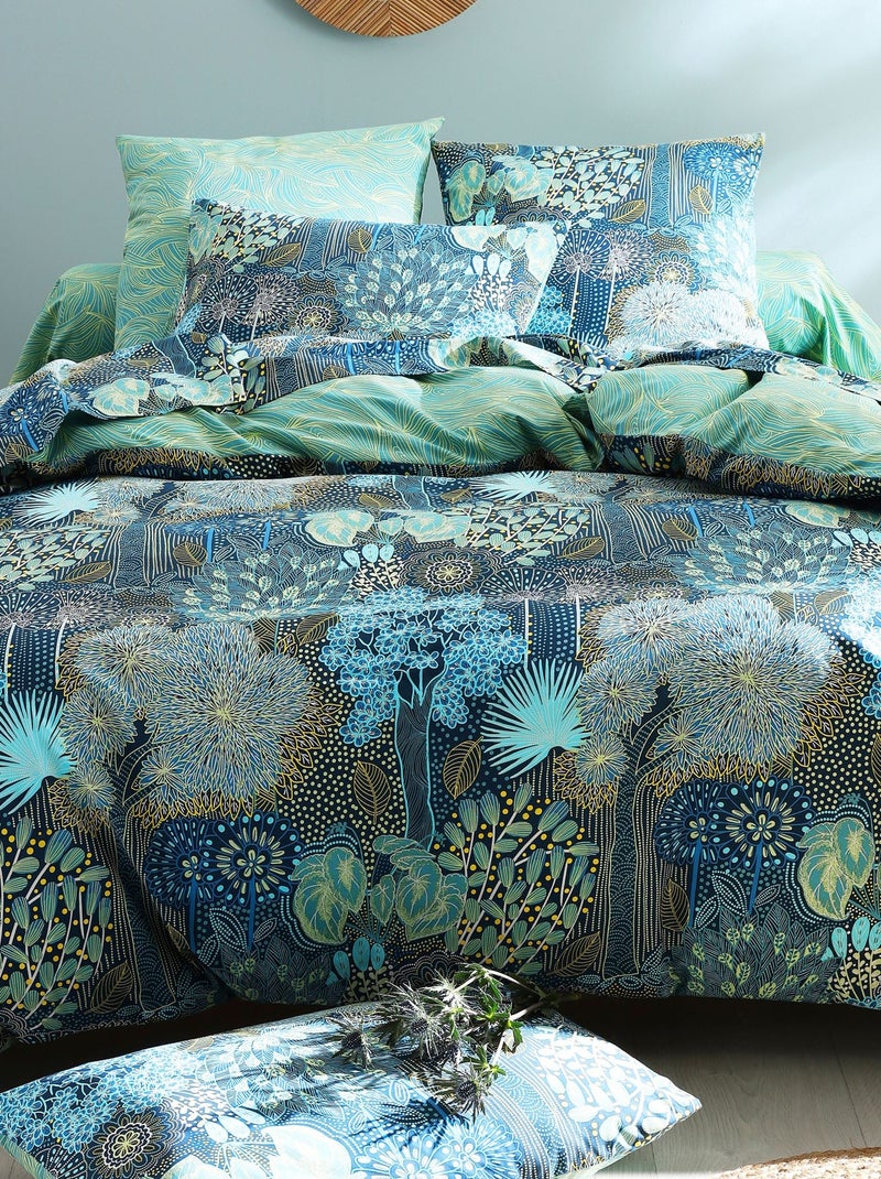 Becquet - Taie traversin FORET MARINE en coton Bleu Vert - Kiabi