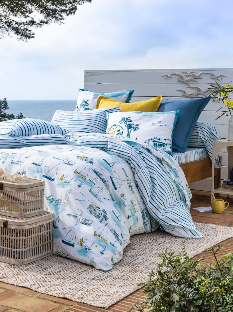 Becquet - Taie traversin MOUSSAILLON en coton Bleu - Kiabi