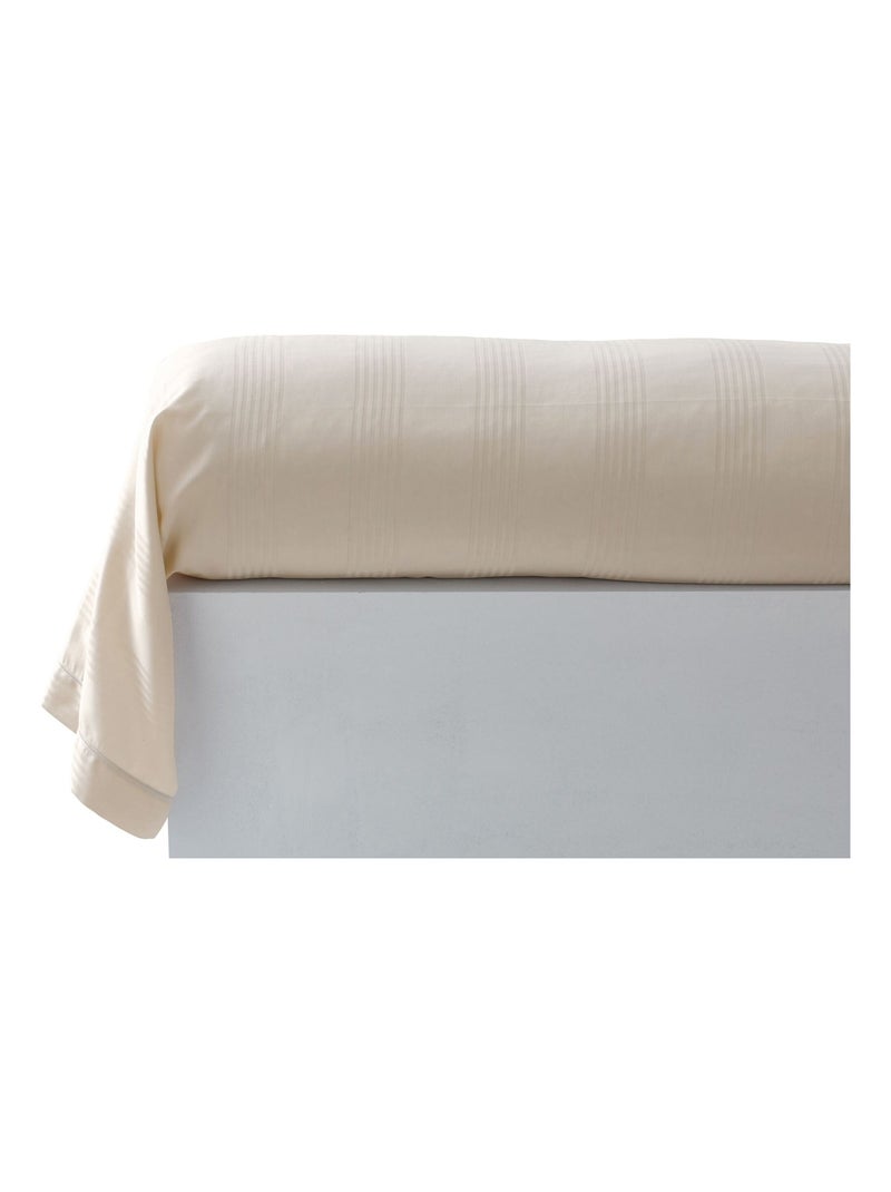 Becquet - Taie traversin SATIN RAYE/UNI en coton Beige - Kiabi