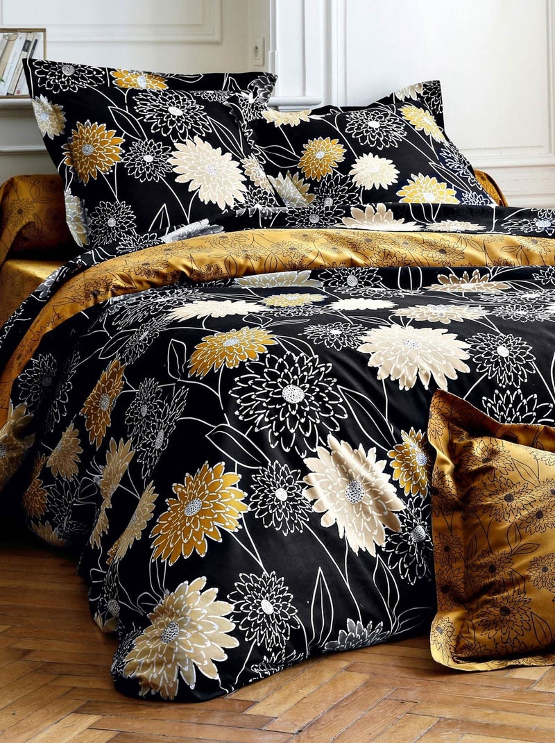 Becquet - Taie traversin YELFLOR en coton Noir - Kiabi
